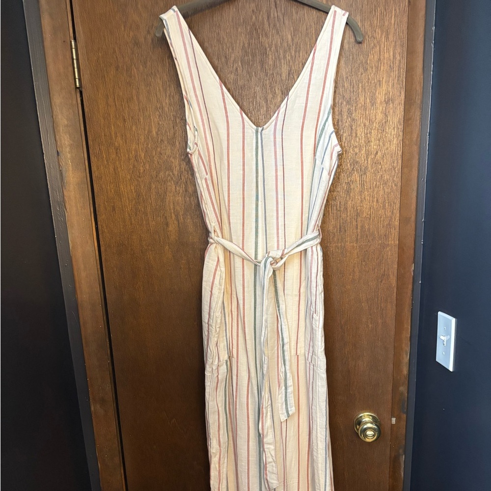Striped Sleeveless Cropped Wide Leg Jumpsuit